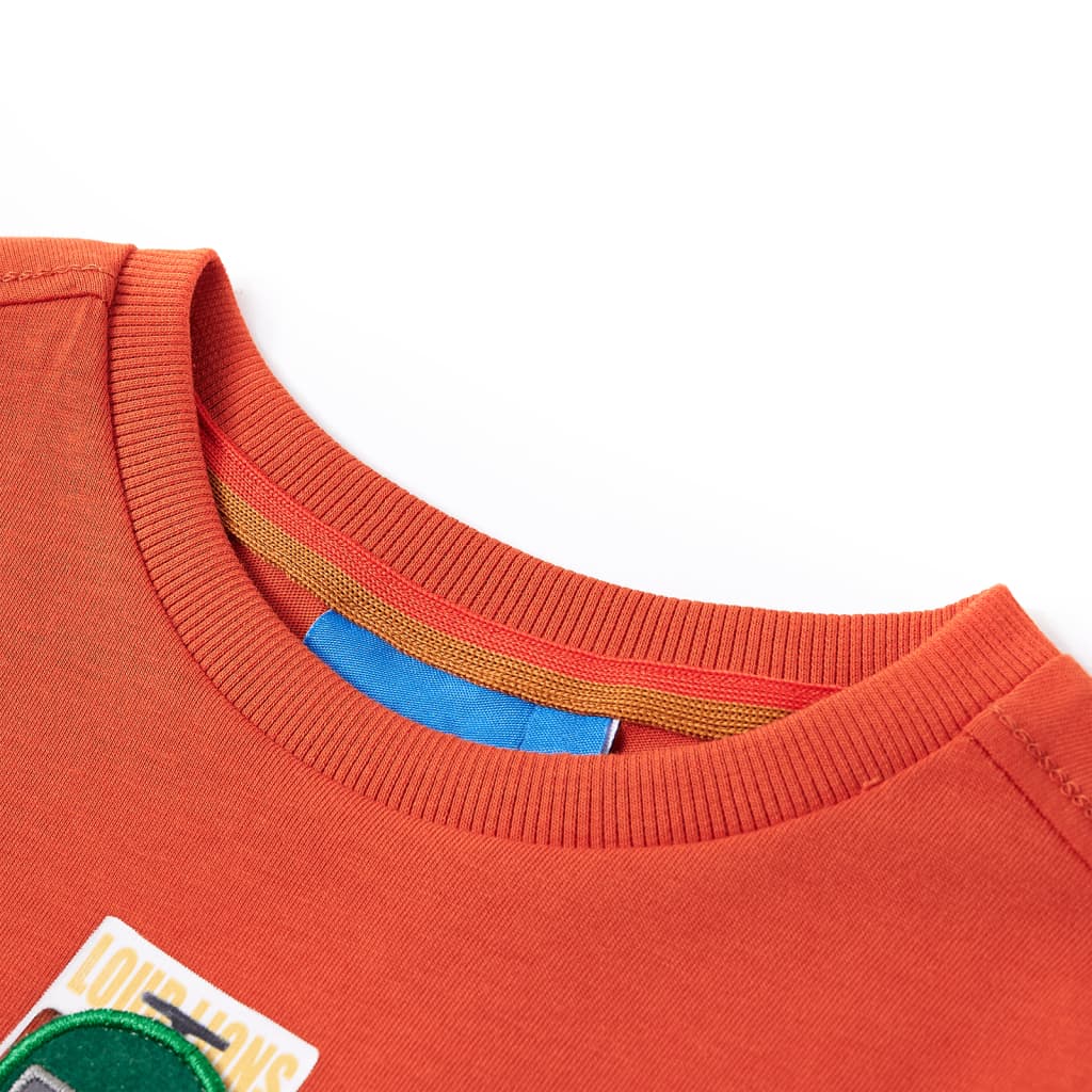 Otroška majica z dolgimi rokavi oranžna 92