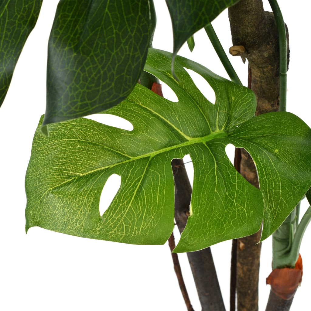 vidaXL Umetna rastlina monstera v loncu 130 cm zelene barve