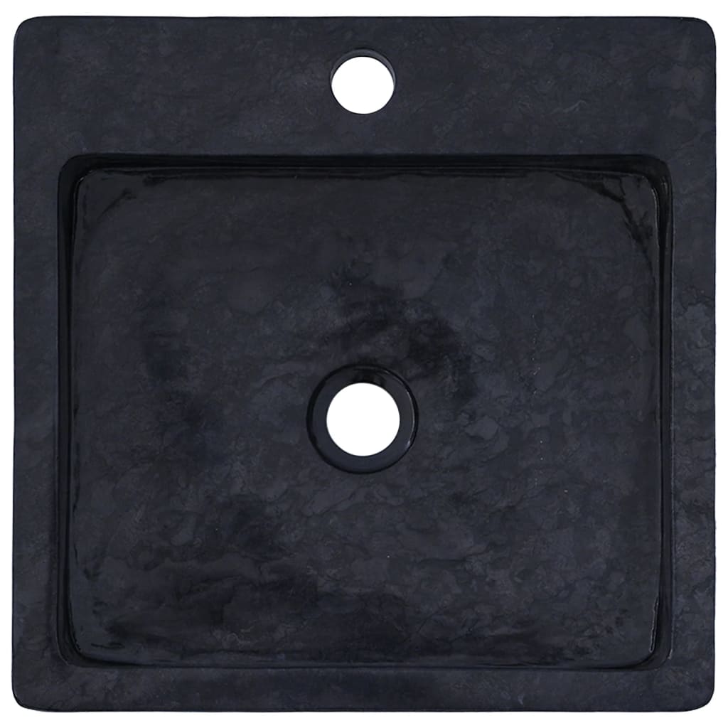 vidaXL Umivalnik črn 40x40x12 cm marmor