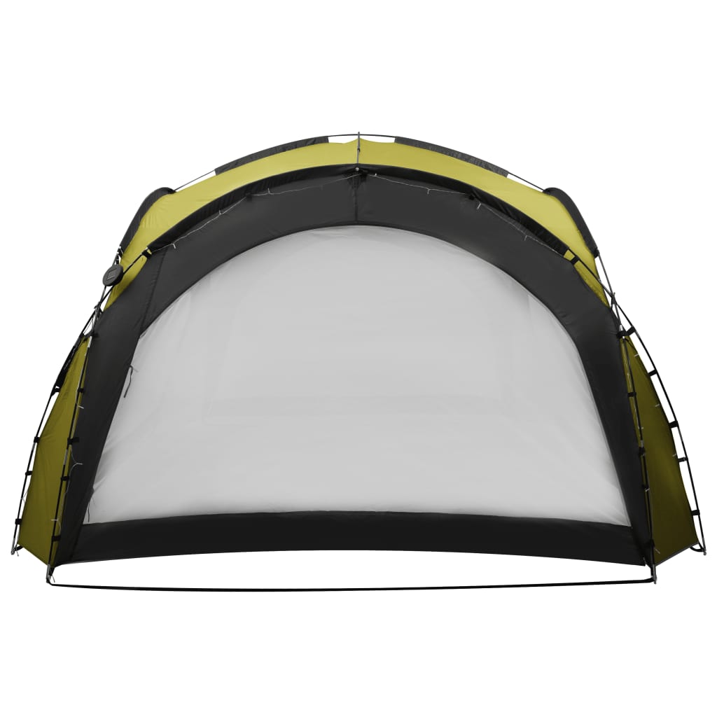 vidaXL Vrtni šotor z LED lučmi in 4 stranicami 3,6x3,6x2,3 m zelen