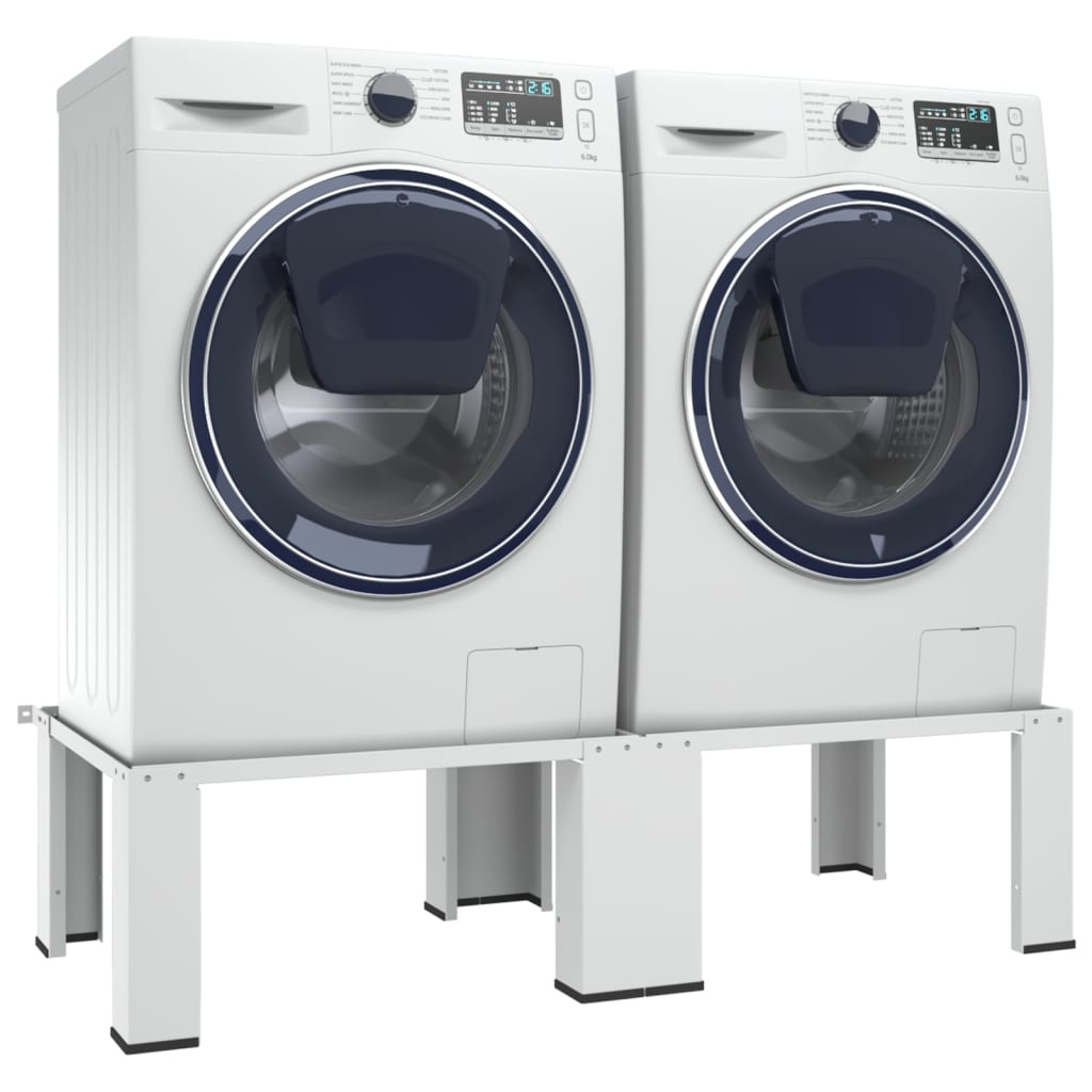 vidaXL Dvojni podstavek za pralni in sušilni stroj bele barve