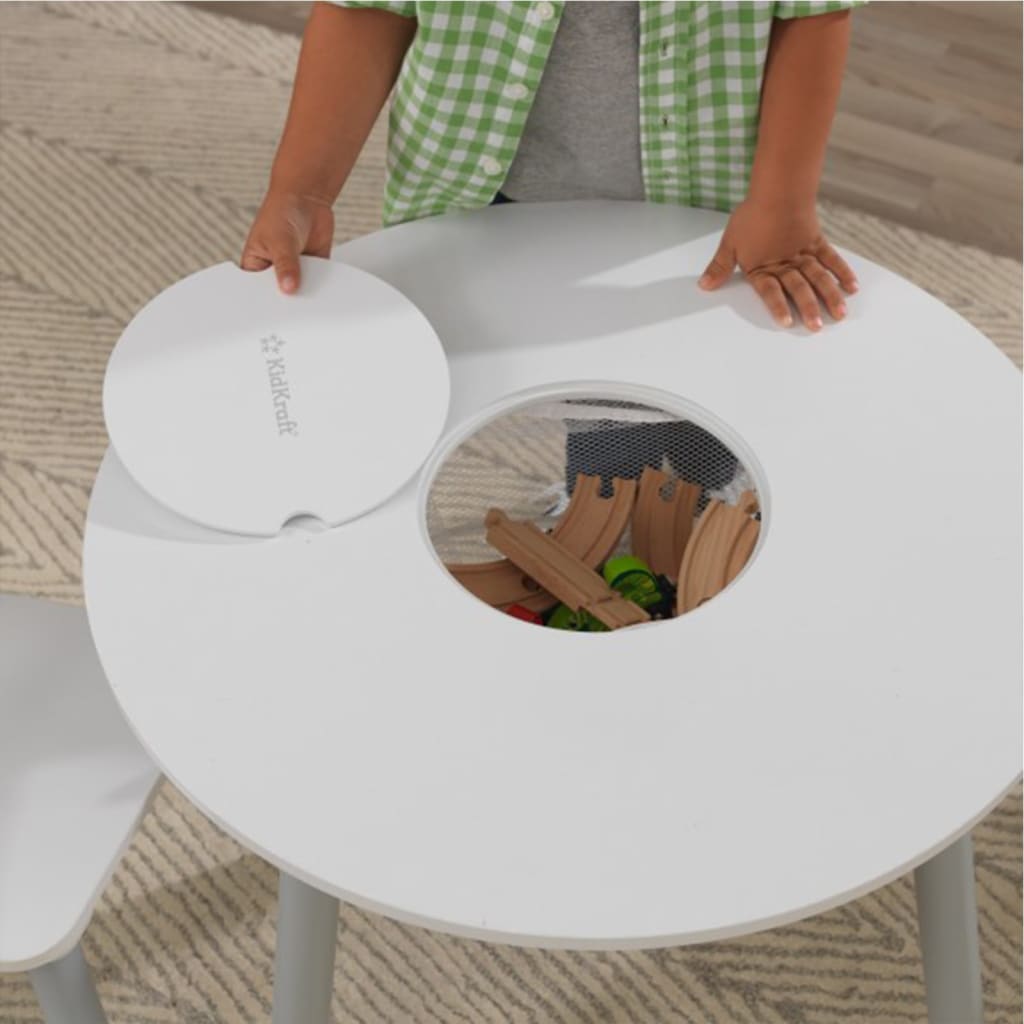 KidKraft Komplet otroške mize in stolov siv trdi les