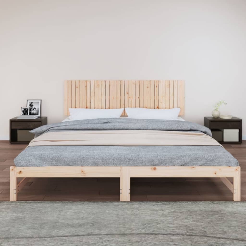 vidaXL Stensko posteljno vzglavje 204x3x60 cm trdna borovina