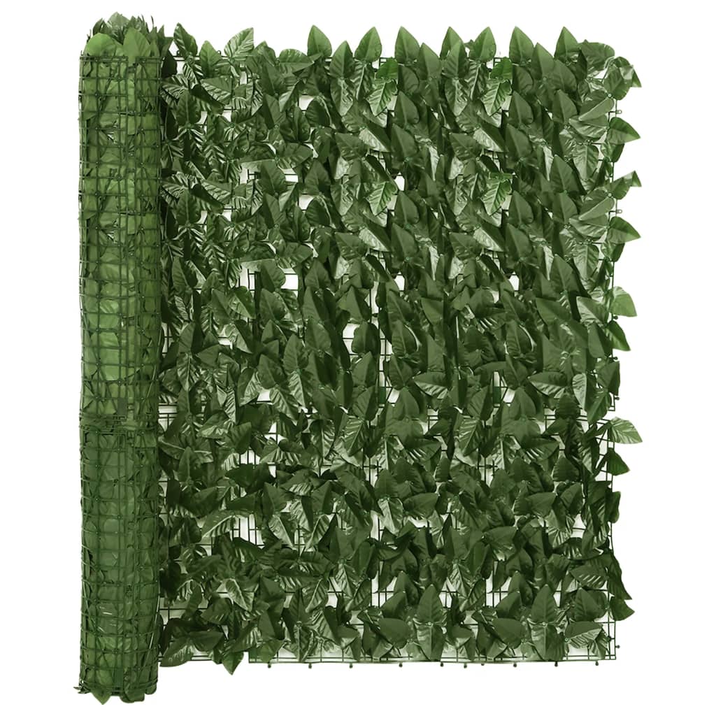 vidaXL Balkonsko platno s temno zelenim listjem 200x100 cm