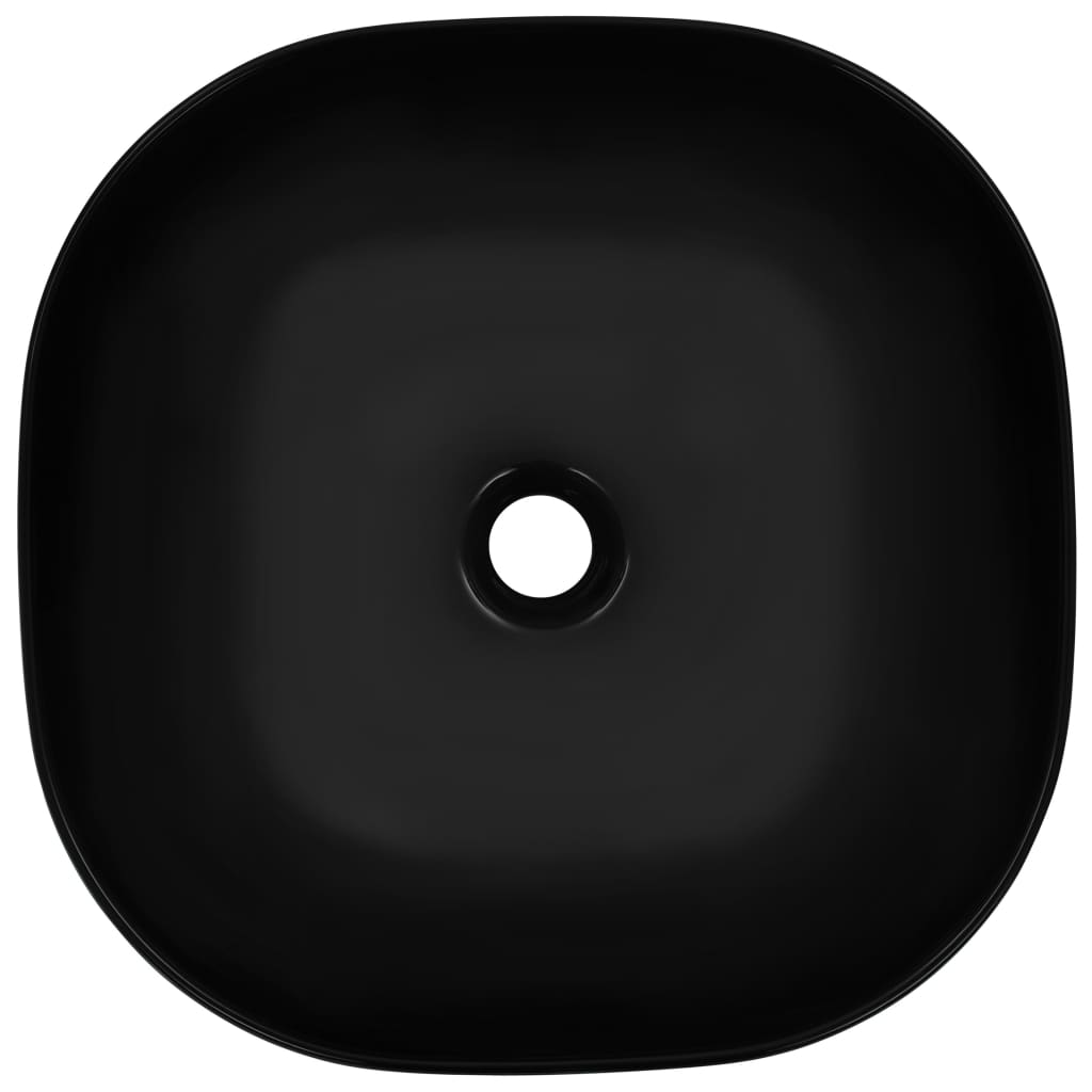 vidaXL Umivalnik 42,5x42,5x14,5 cm keramičen črn