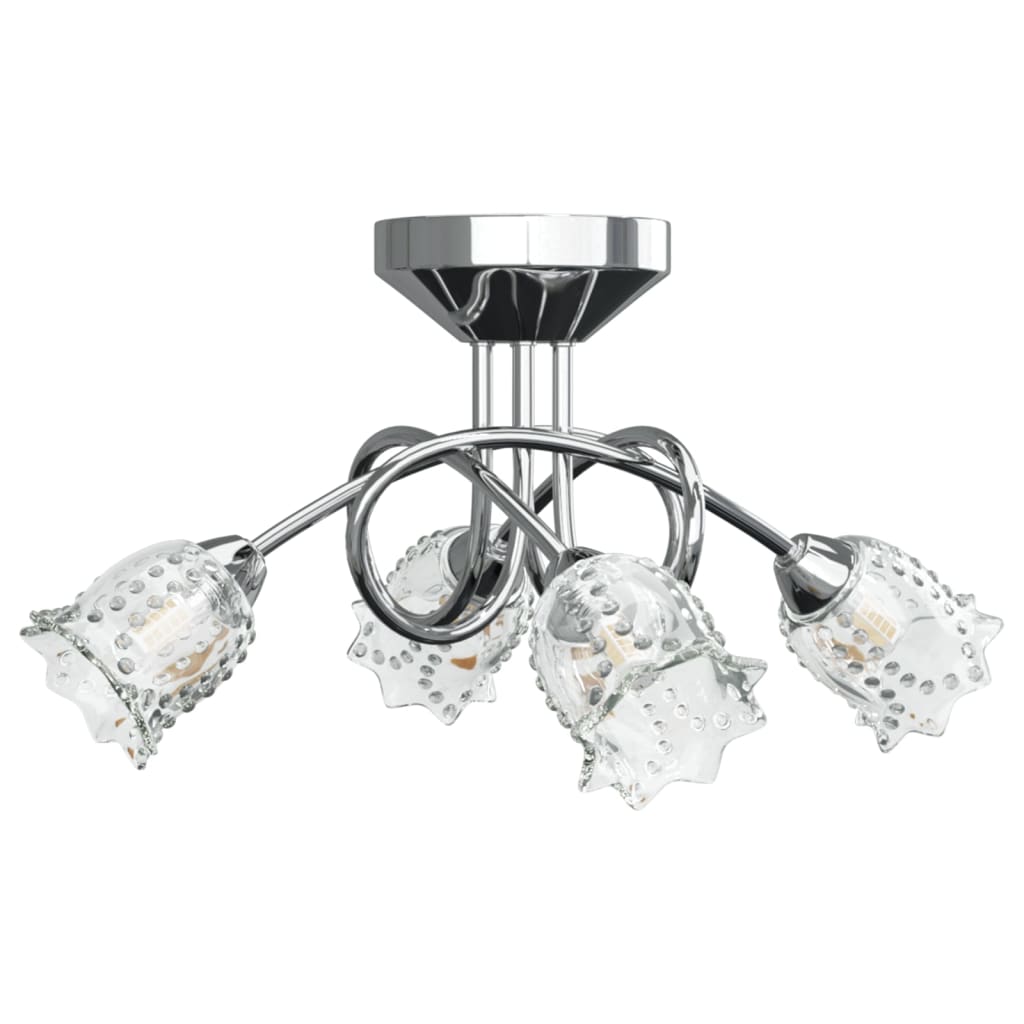 vidaXL Stropna svetilka stekleni senčniki v obliki cvetov za 4 G9 LED