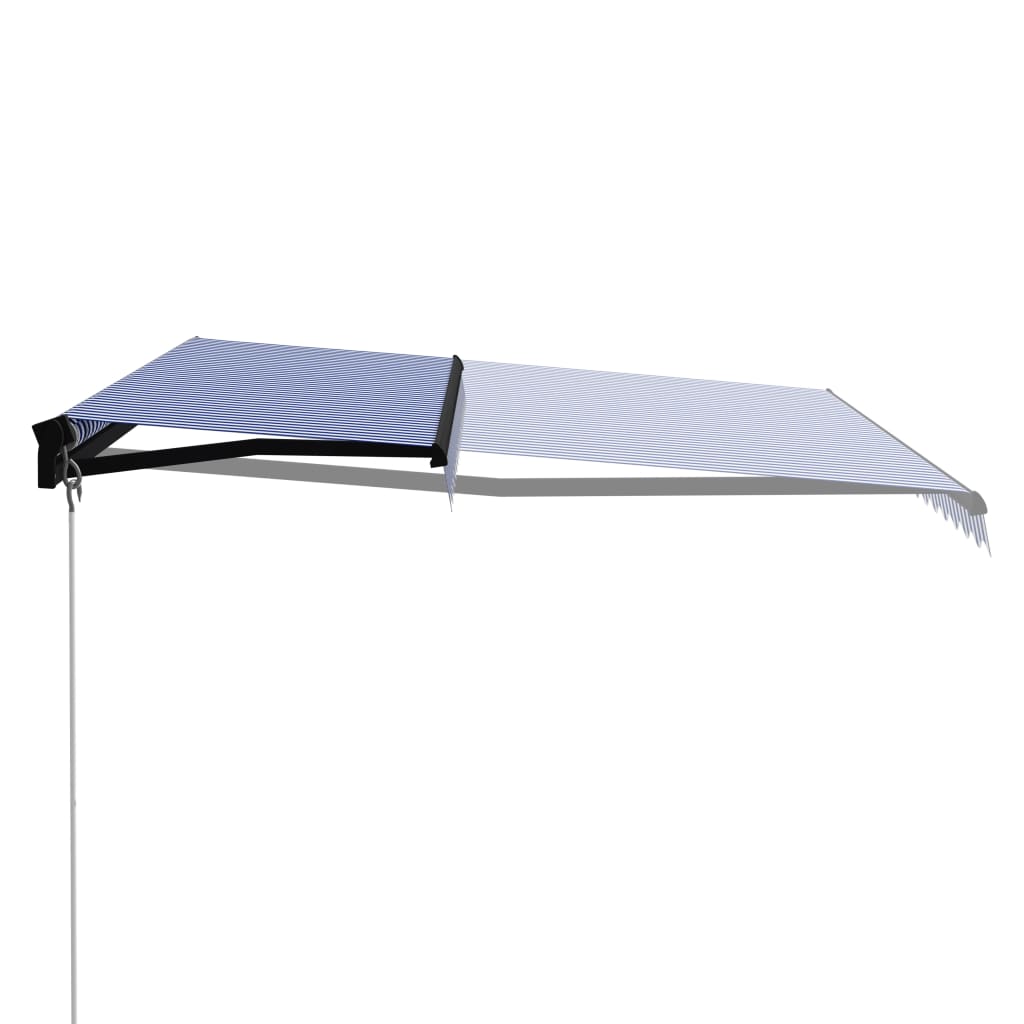 vidaXL Ročno zložljiva tenda 400x300 cm modra in bela