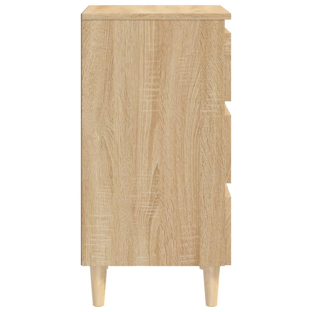 vidaXL Nočna omarica z lesenimi nogami sonoma hrast 40x35x69 cm