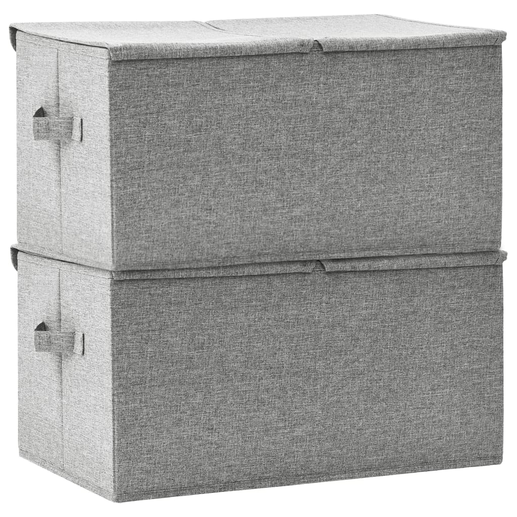 vidaXL Škatla za shranjevanje 2 kosa blago 50x30x25 cm siva