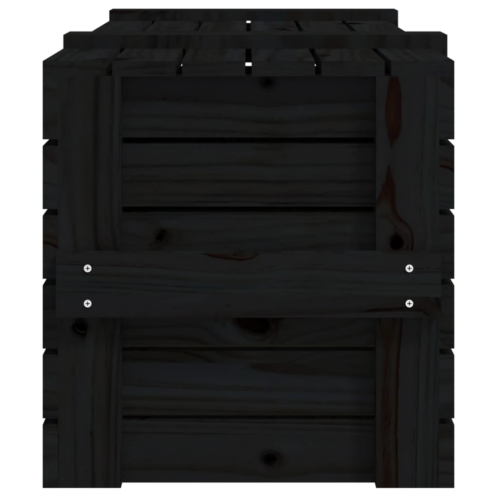 vidaXL Škatla za shranjevanje črna 91x40,5x42 cm trdna borovina