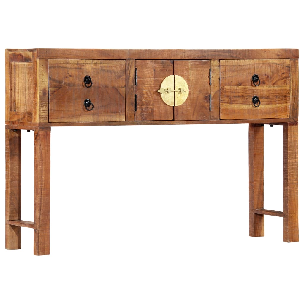 vidaXL Konzolna mizica 120x30x80 cm iz trdnega akacijevega lesa