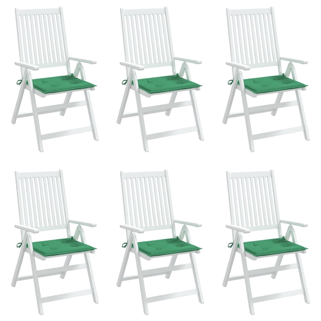 vidaXL Blazine za vrtne stole 6 kosov zelene 50x50x3 cm oxford tkanina