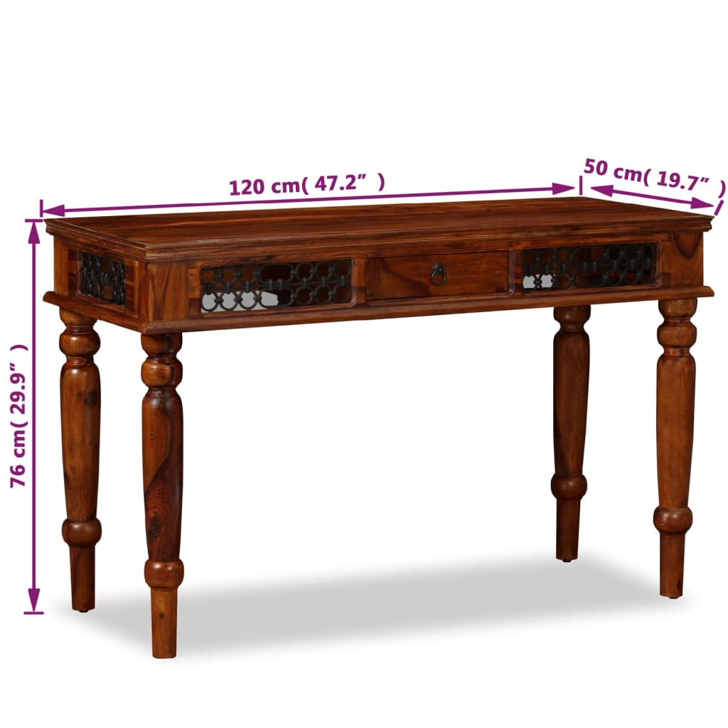vidaXL Pisalna miza iz trdnega palisandra 120x50x76 cm