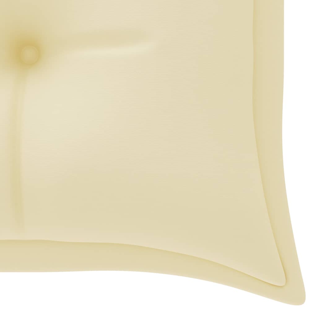 vidaXL Klop Batavia s kremno belo blazino 150 cm trdna tikovina