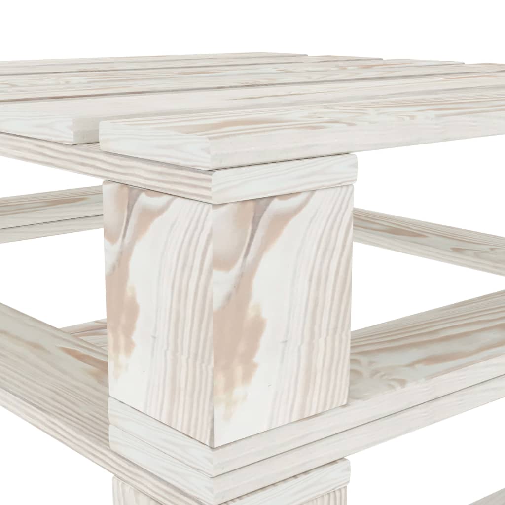 vidaXL Vrtna sedežna garnitura 8-delna iz palet lesena bela