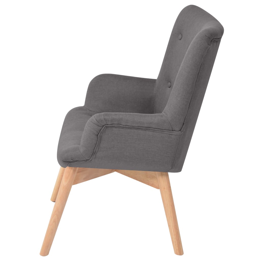 vidaXL Fotelj s stolčkom za noge sivo blago