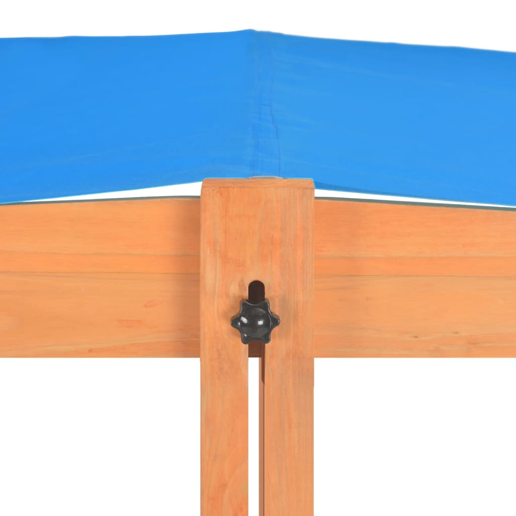 vidaXL Peskovnik z nastavljivo streho les jelke 115x115x115 cm