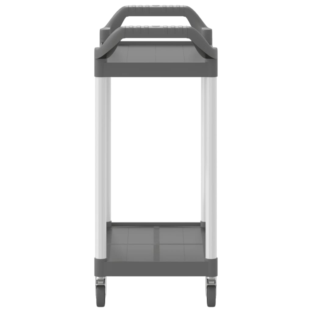 vidaXL 2-nadstropni voziček siv 81x41x92 cm aluminij