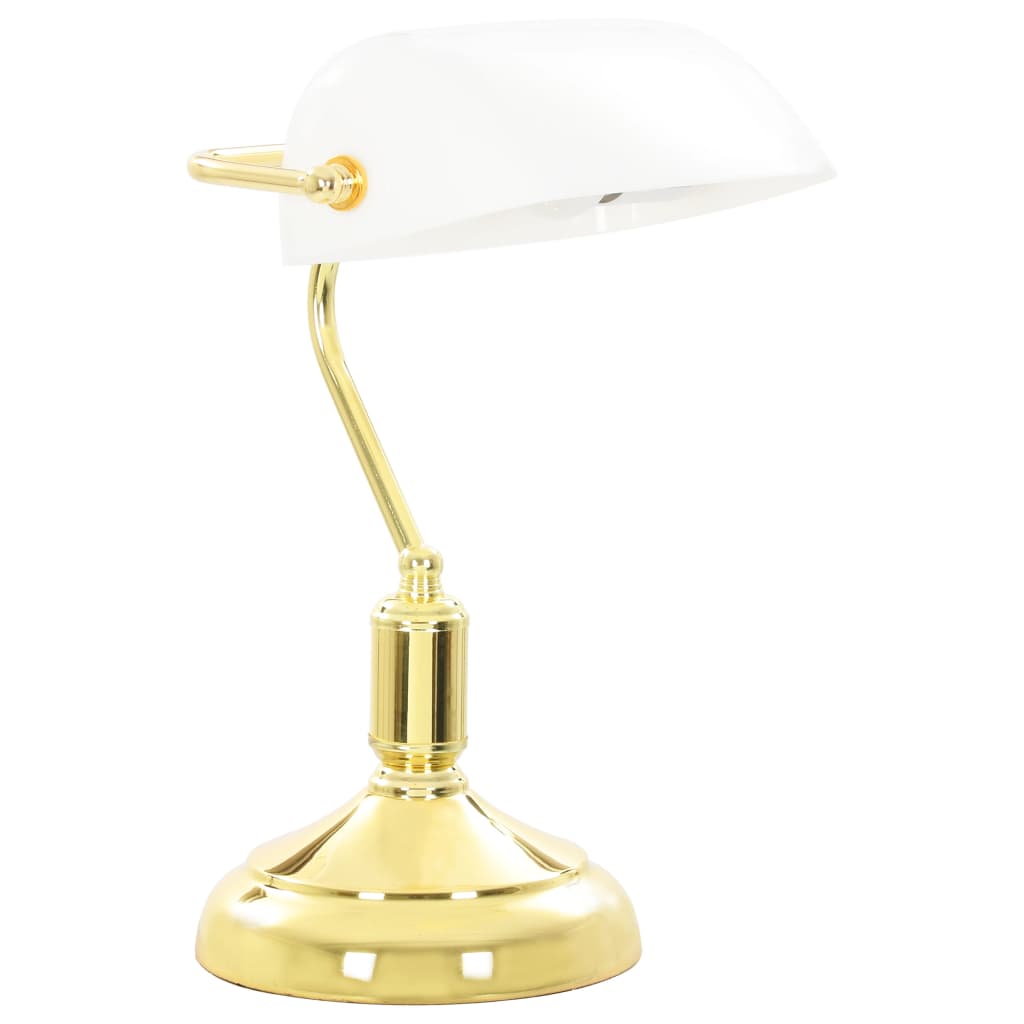 vidaXL Pisarniška namizna svetilka 40 W bela in zlata