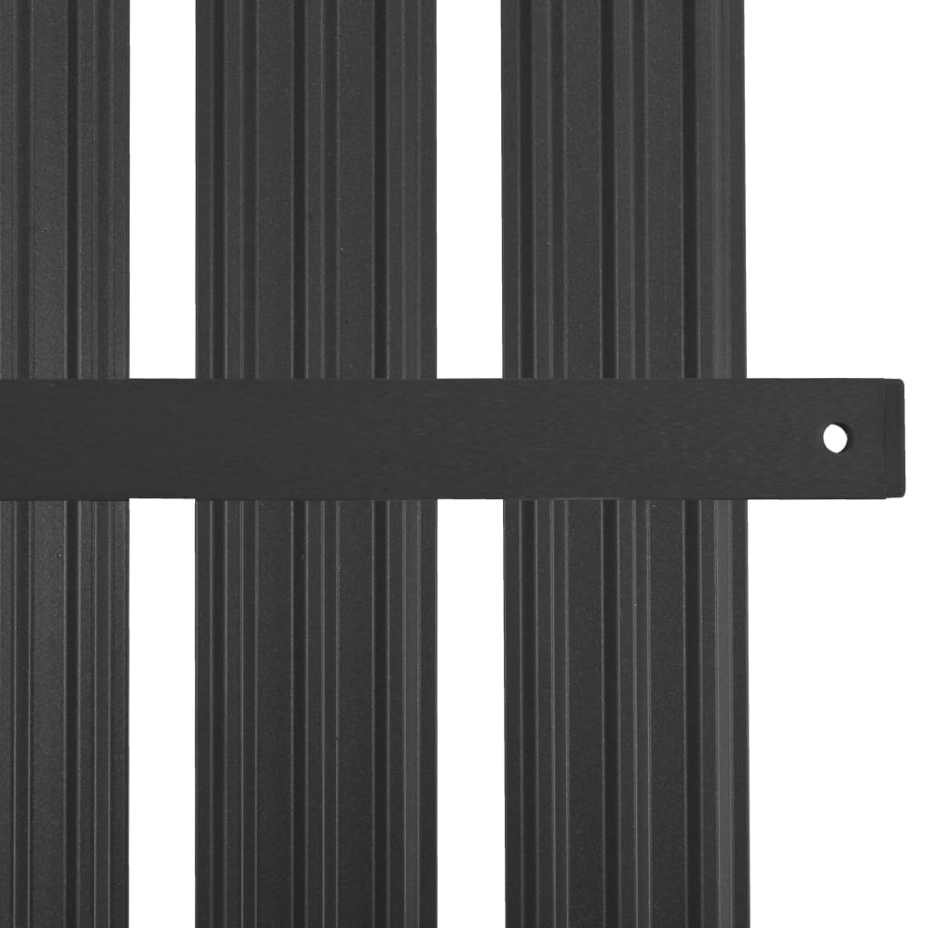 vidaXL Ograjni panel z 2 stebričkoma aluminij 180x180 cm antracit