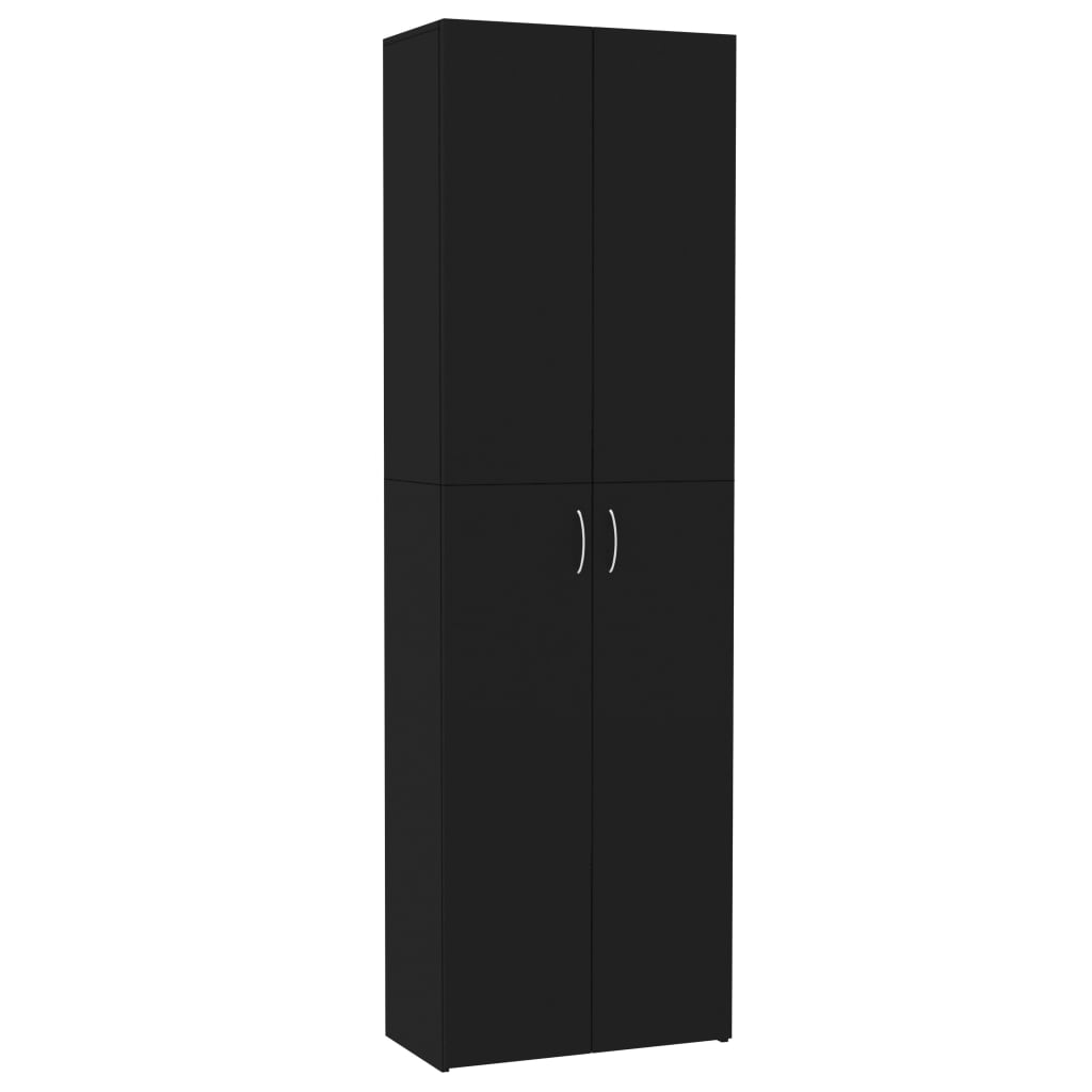 vidaXL Pisarniška omara črna 60x32x190 cm iverna plošča