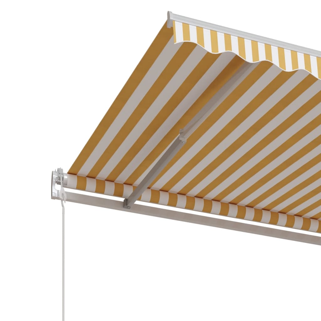 vidaXL Avtomatsko zložljiva tenda 500x350 cm rumena in bela