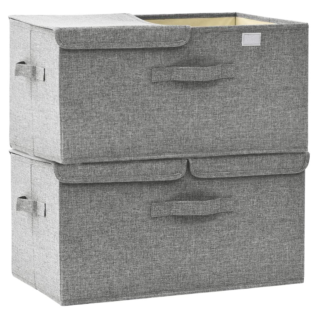 vidaXL Škatla za shranjevanje 2 kosa blago 50x30x25 cm siva