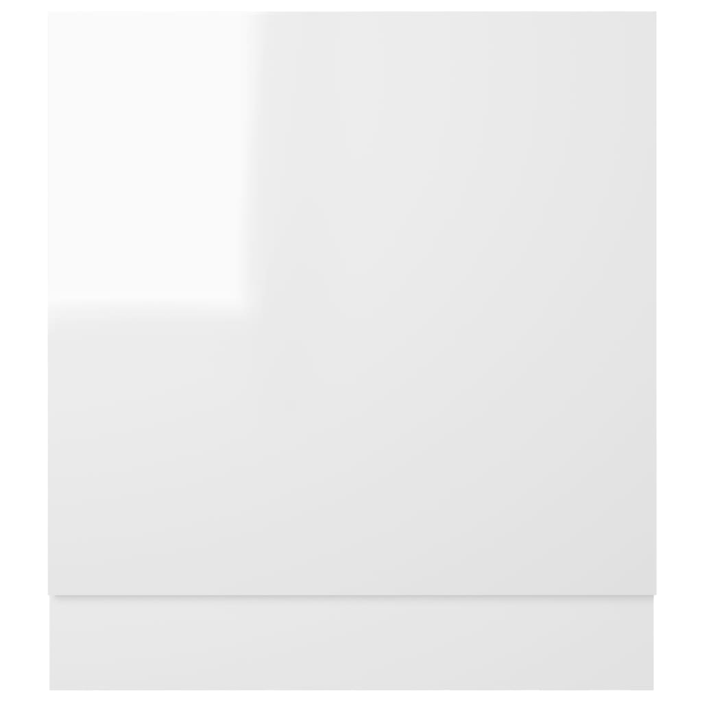 vidaXL Plošča za pomivalni stroj visok sijaj bela 59,5x3x67 cm