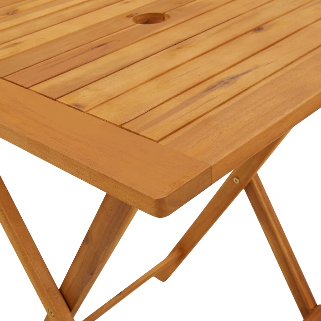 vidaXL Zložljiva vrtna miza 60x60x75 cm trden akacijev les