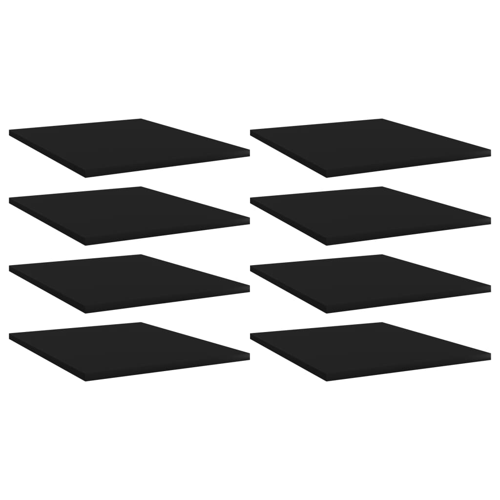 vidaXL Dodatne police za omaro 8 kosov črne 40x50x1,5 cm iverna plošča