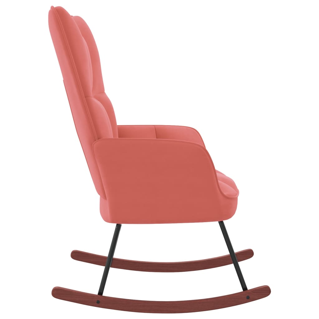 vidaXL Gugalni stol roza žamet