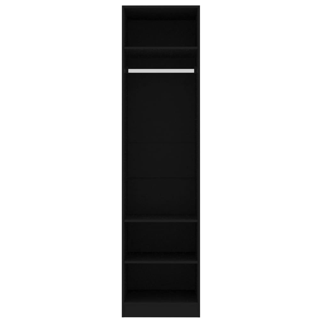 vidaXL Garderobna omara črna 50x50x200 cm iverna plošča