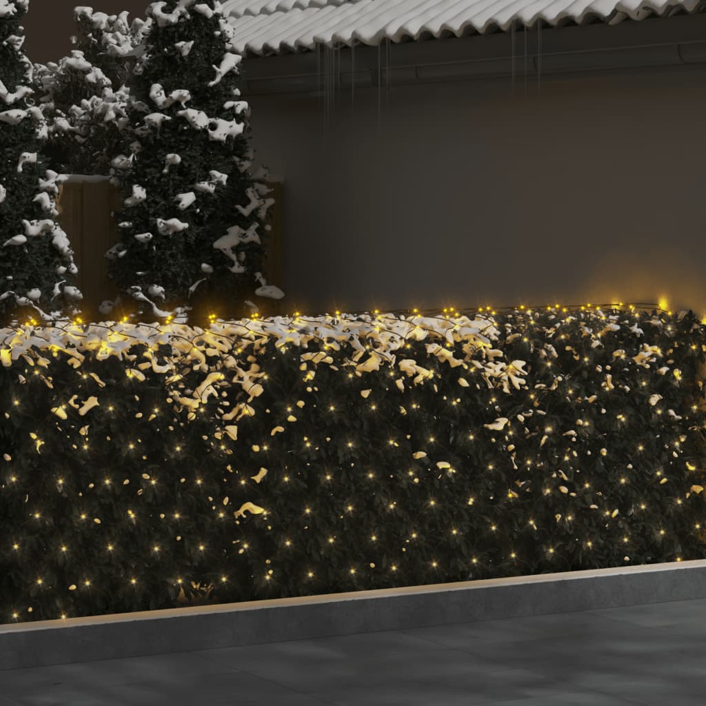 vidaXL Novoletna svetlobna mreža toplo bela 3x3 m 306 LED lučk
