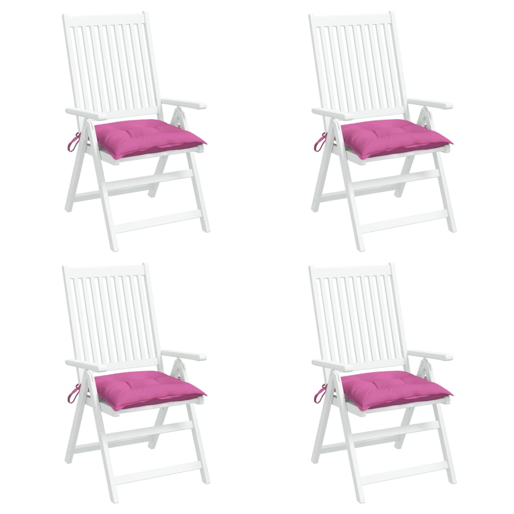 vidaXL Blazine za stole 4 kosi roza 40x40x7 cm blago