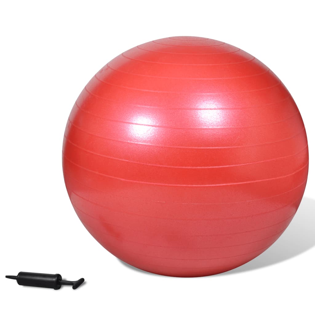 75 cm žoga za vadbo s črpalko rdeče barve