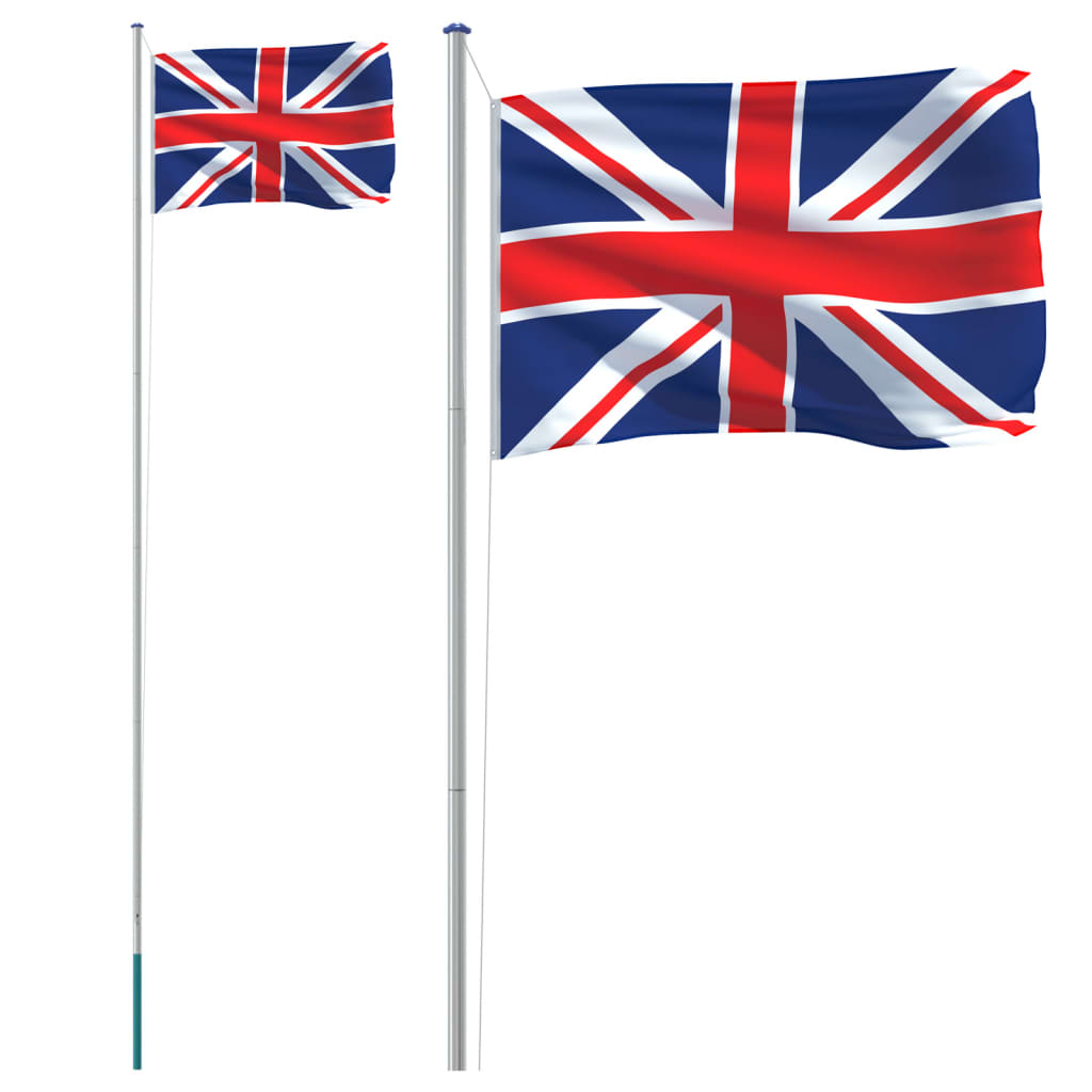 vidaXL Zastava Združenega kraljestva in drog 6,23 aluminij