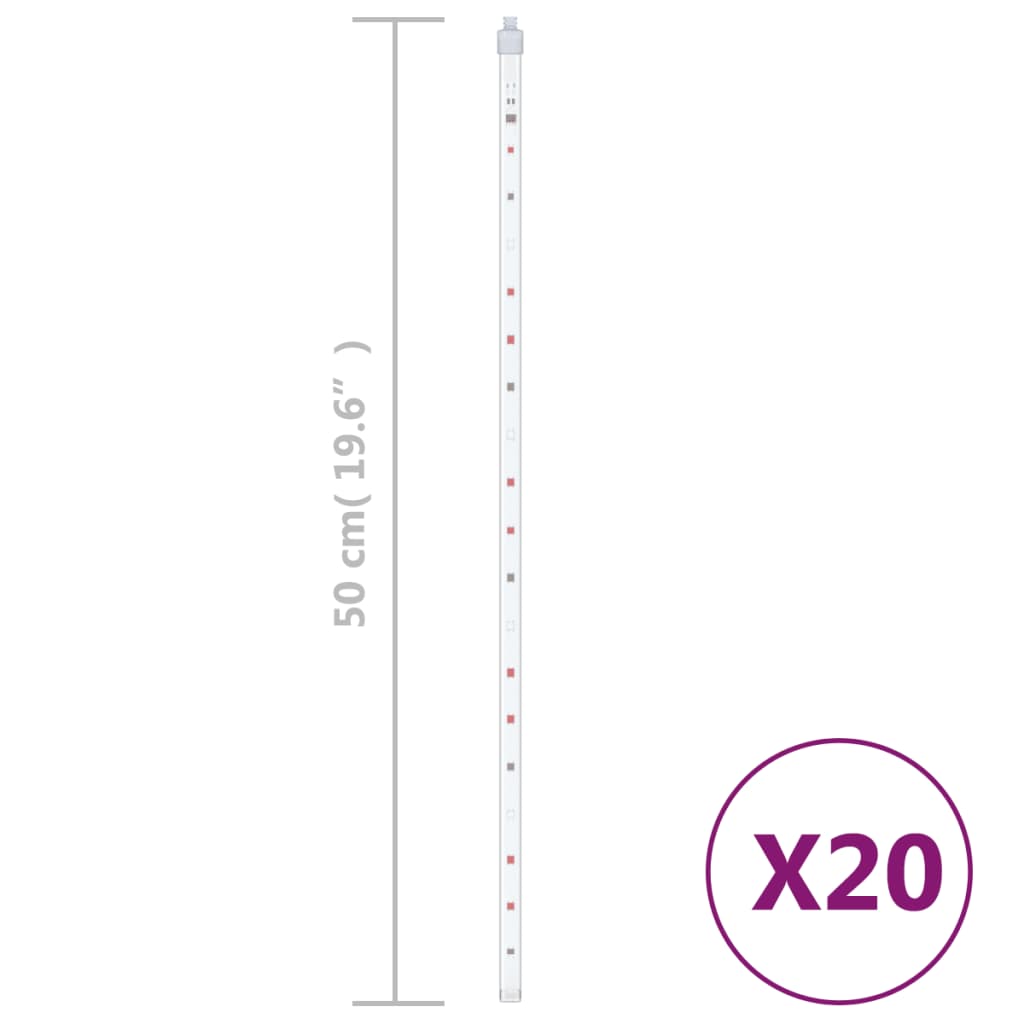 vidaXL Lučke utrinki 20 kosov 50 cm večbarvne 720 LED lučk