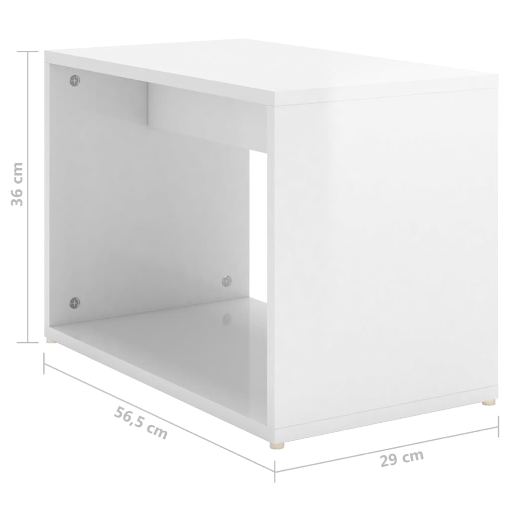 vidaXL Komplet 3 klubskih mizic visok sijaj bel 60x60x38 cm