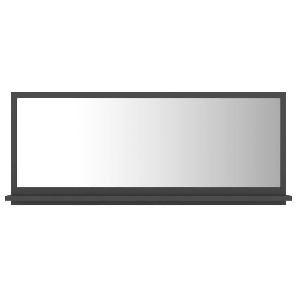vidaXL Kopalniško ogledalo sivo 90x10,5x37 cm iverna plošča