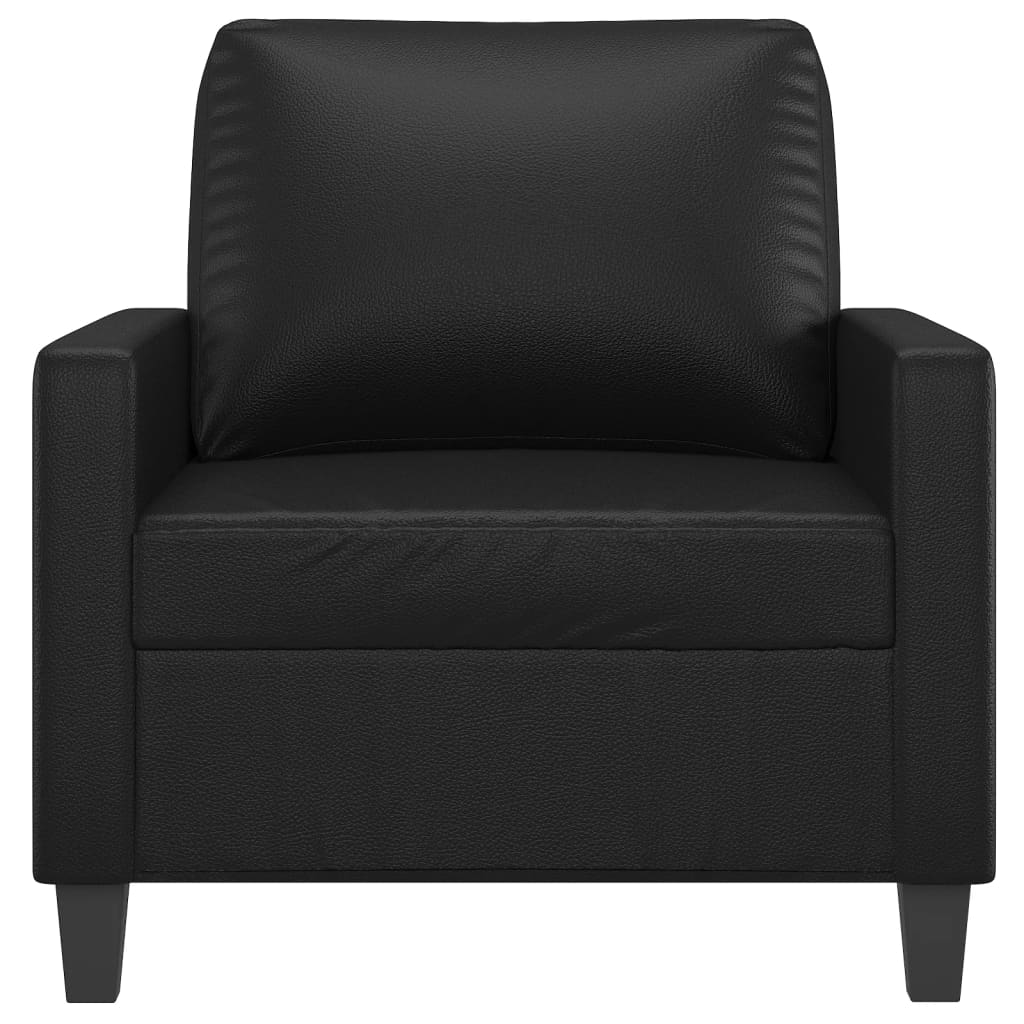 vidaXL Fotelj črn 60 cm umetno usnje