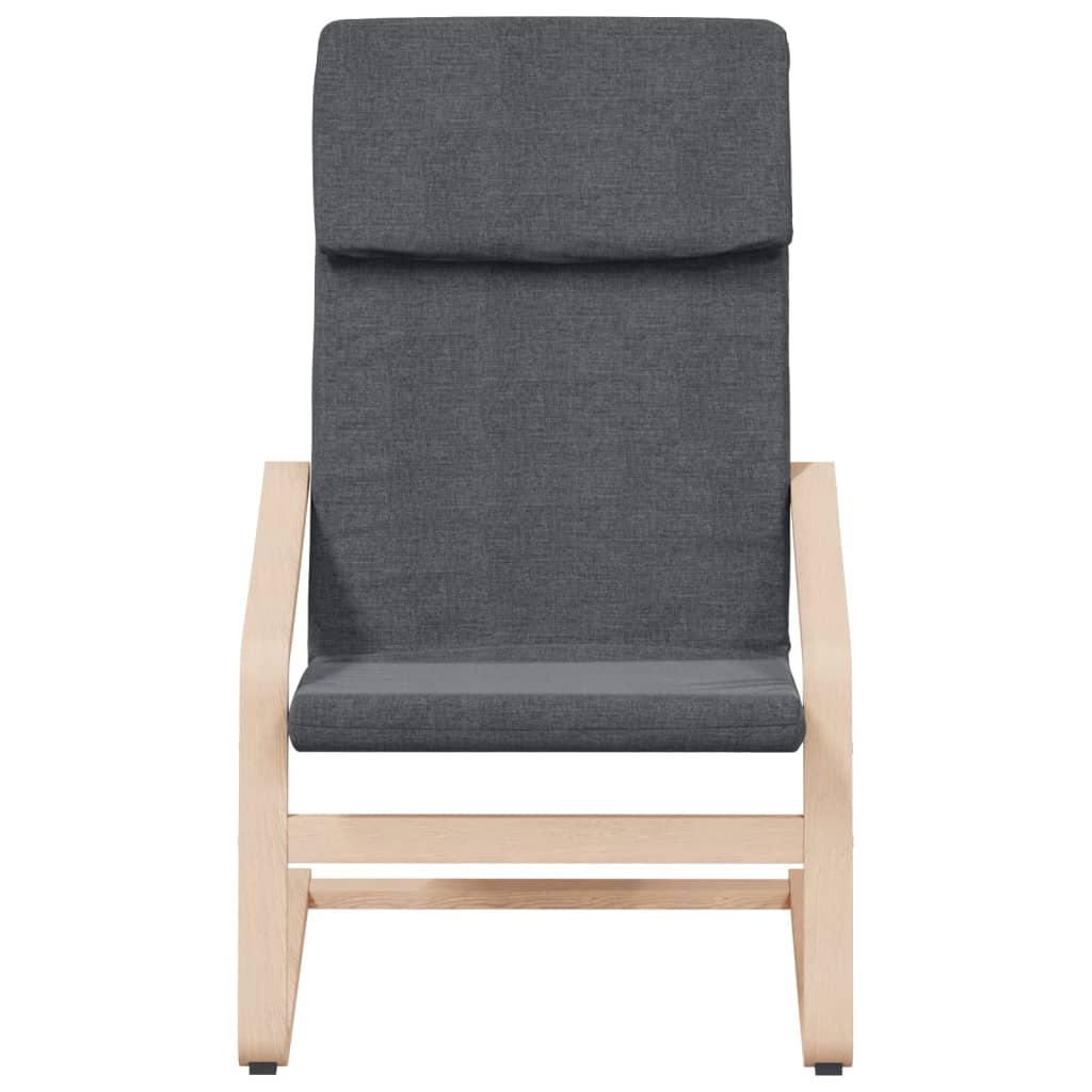 vidaXL Stol za sproščanje s stolčkom za noge temno sivo blago