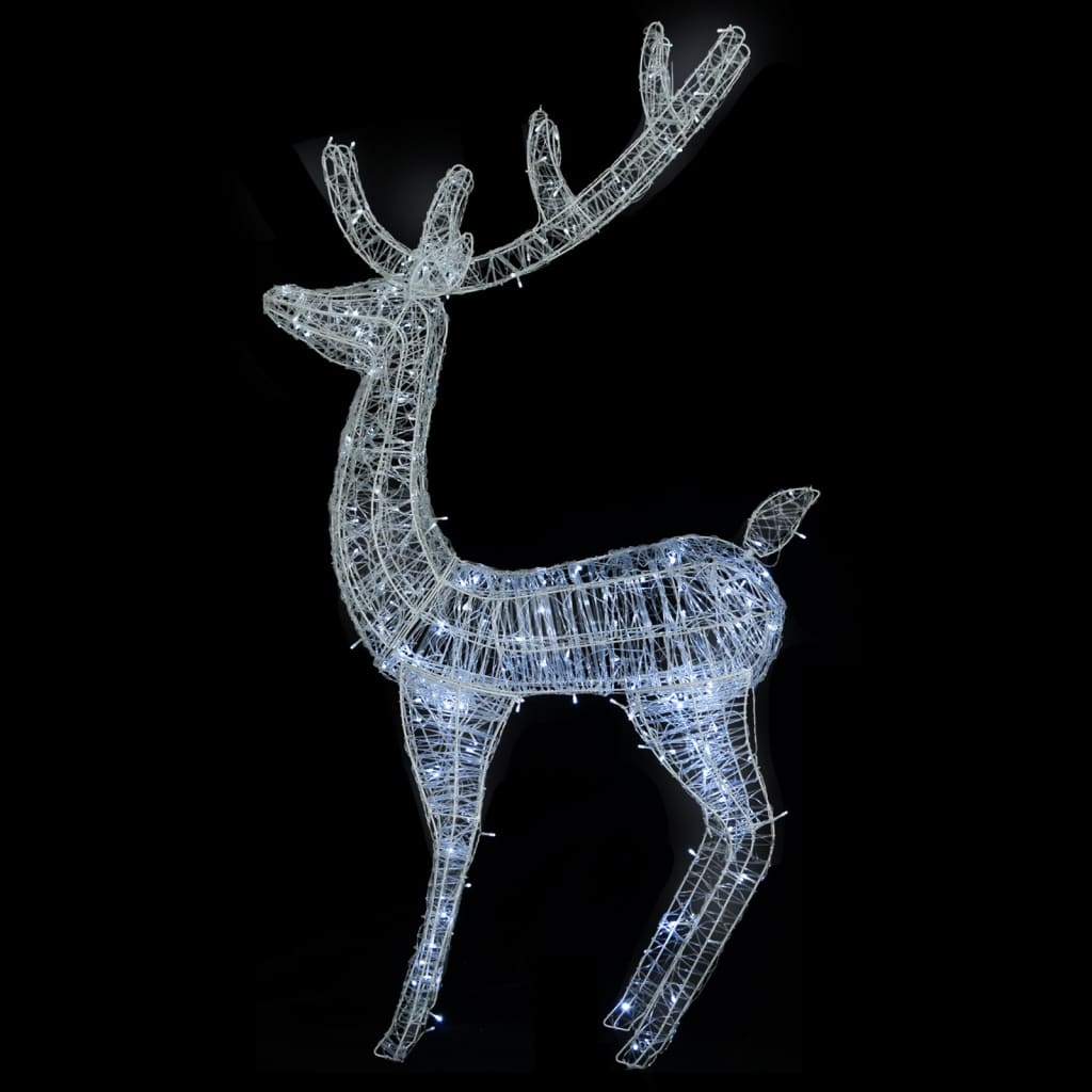 vidaXL XXL severni jelen iz akrila 250 LED 2 kosa 180 cm hladno bel