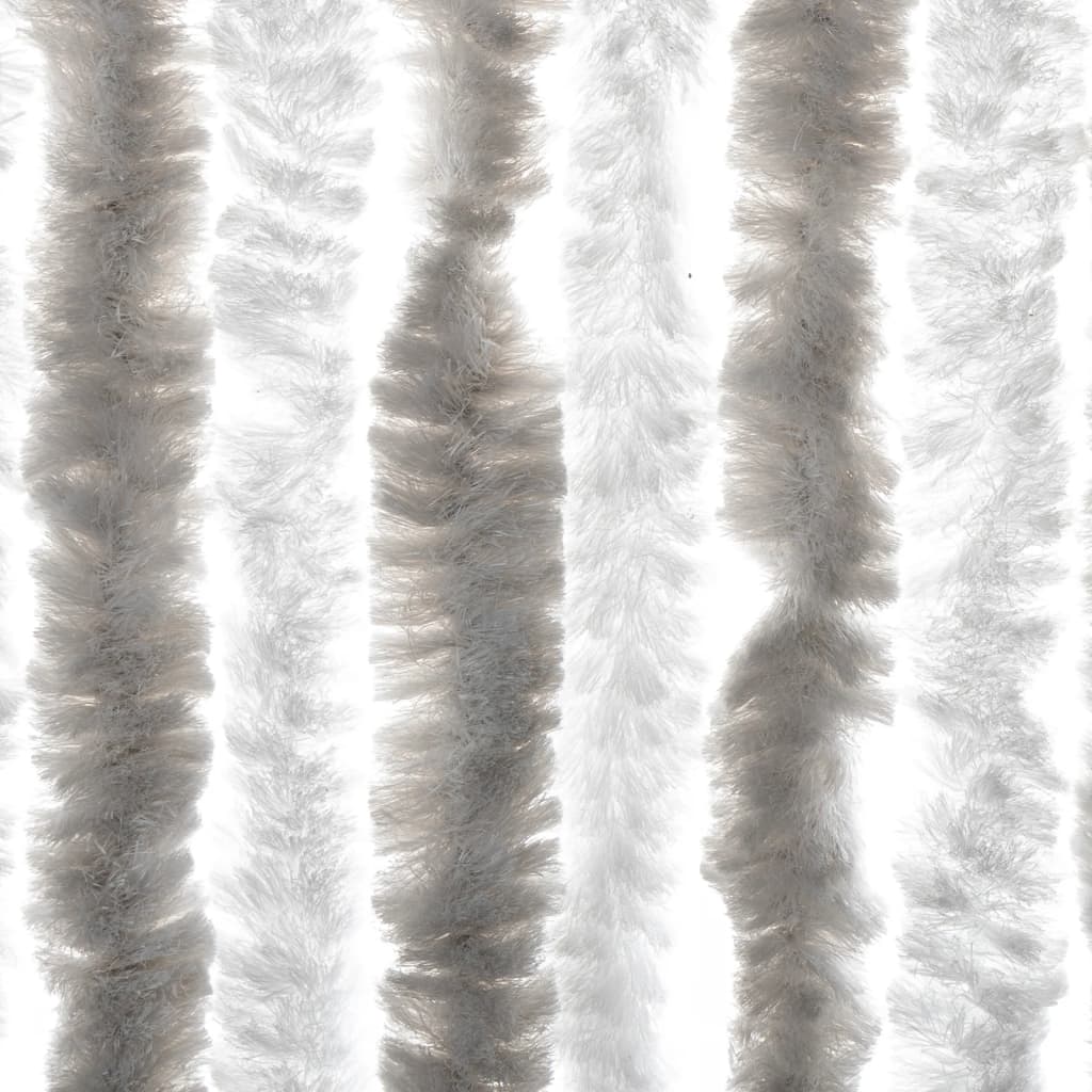 vidaXL Zavesa proti mrčesu svetlo siva in bela 90x200 cm šenilja