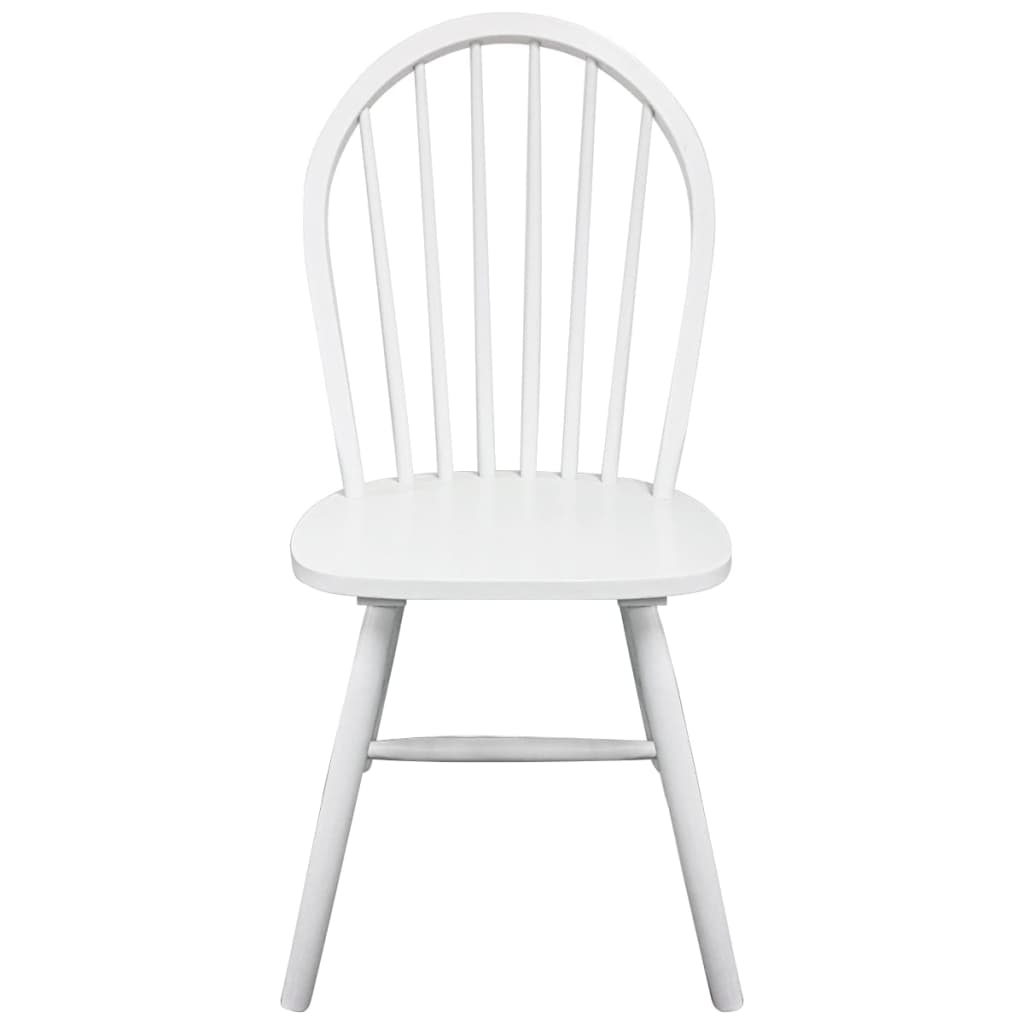 vidaXL Jedilni stoli 2 kosa beli iz trdnega kavčukovca