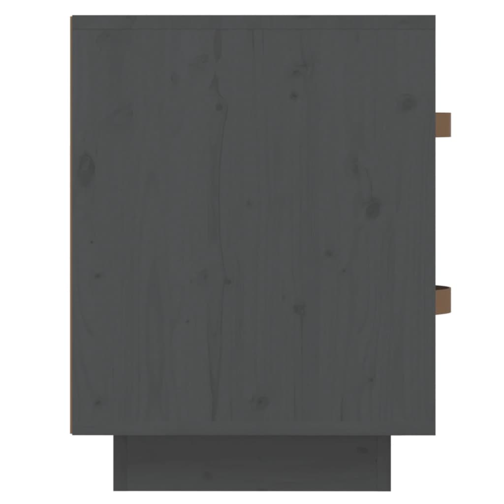 vidaXL Nočna omarica siva 40x34x45 cm trdna borovina