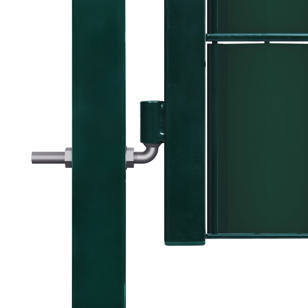 vidaXL Vrata za ograjo PVC in jeklo 100x101 cm zelena