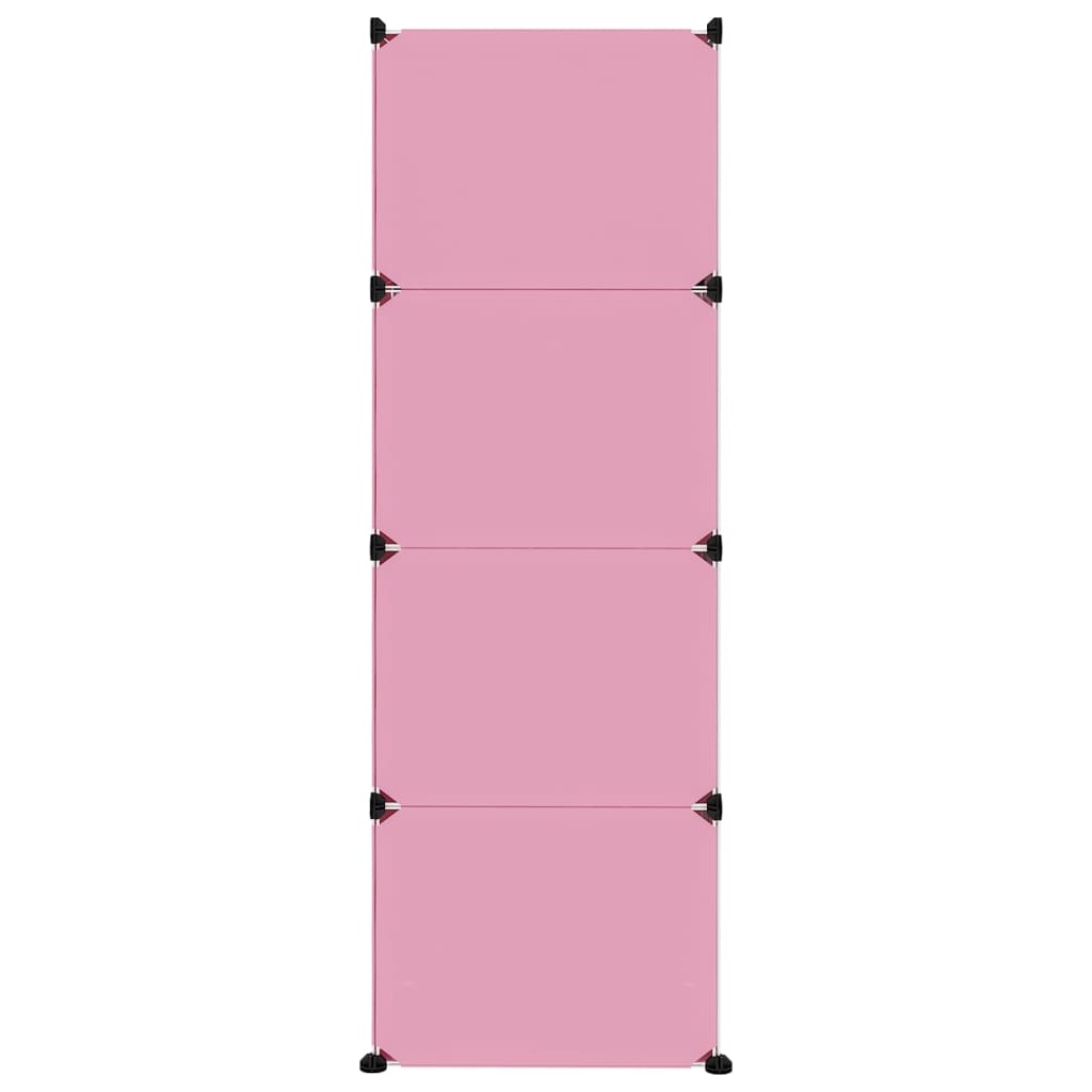 vidaXL Kockasta omarica za otroke z 12 kockami roza PP