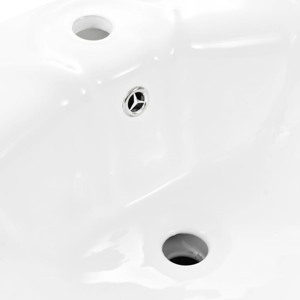 vidaXL Prostostoječi umivalnik & podstavek keramika 580x510x200 mm bel