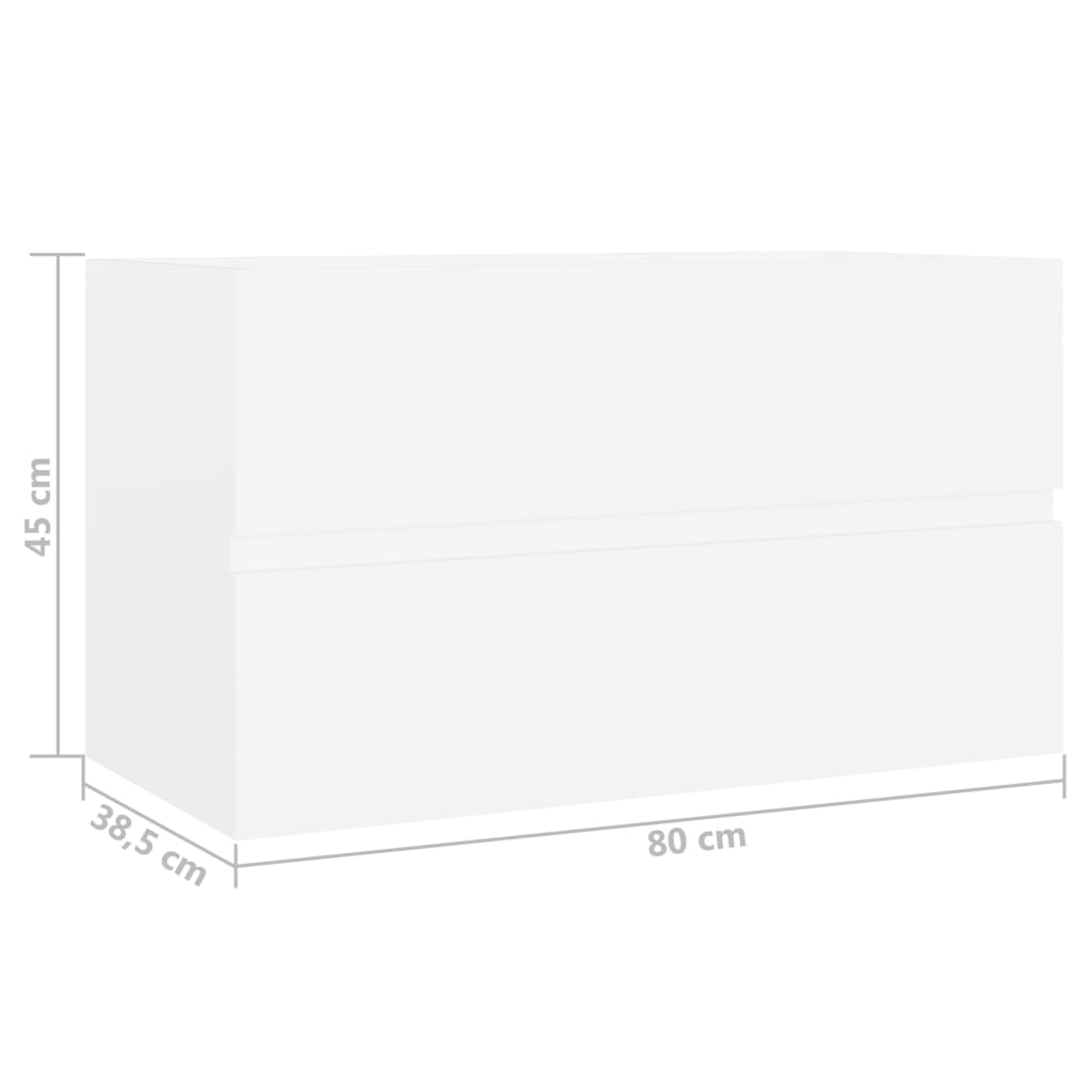vidaXL Omarica za umivalnik bela 80x38,5x45 cm iverna plošča