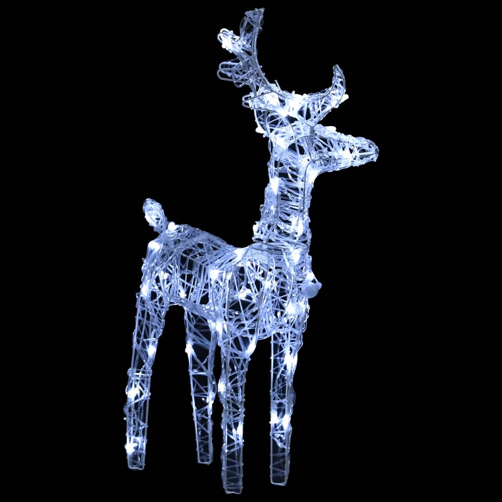 vidaXL Božični jeleni s sanmi 280x28x55 cm iz akrila